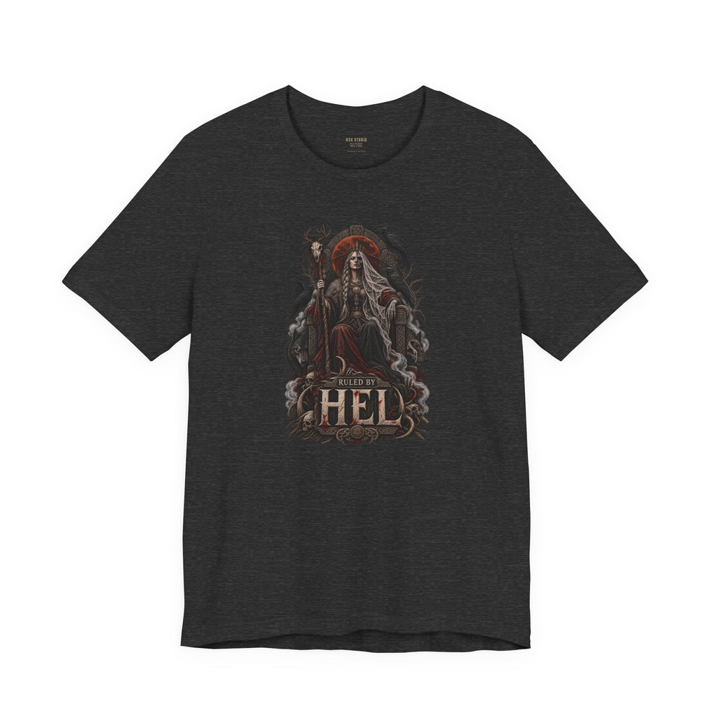 Ruled by Hel T-Shirt | Norse Goddess & Gothic Raven Design