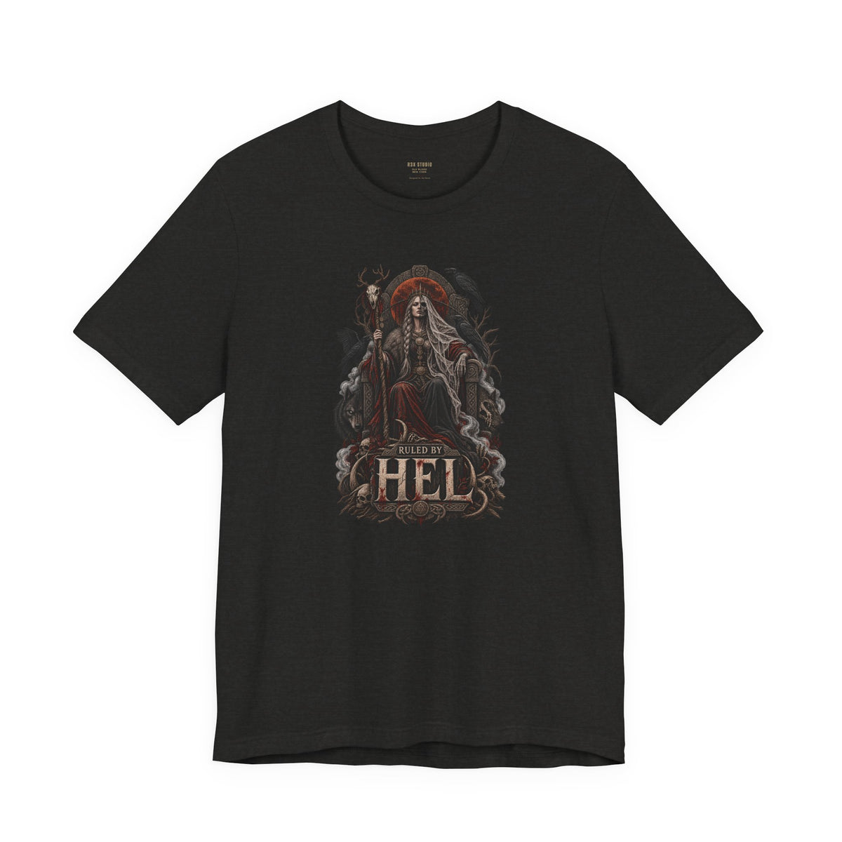 Ruled by Hel T-Shirt | Norse Goddess & Gothic Raven Design