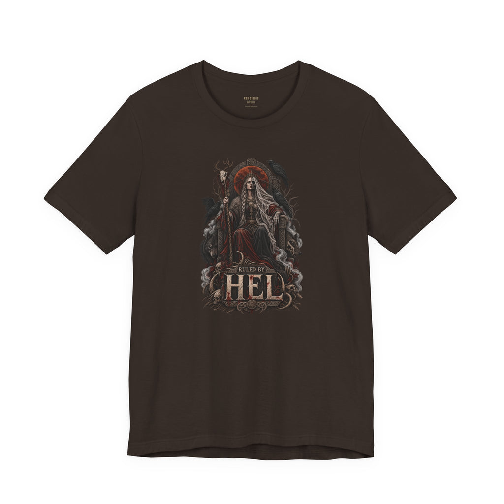 Ruled by Hel T-Shirt | Norse Goddess & Gothic Raven Design