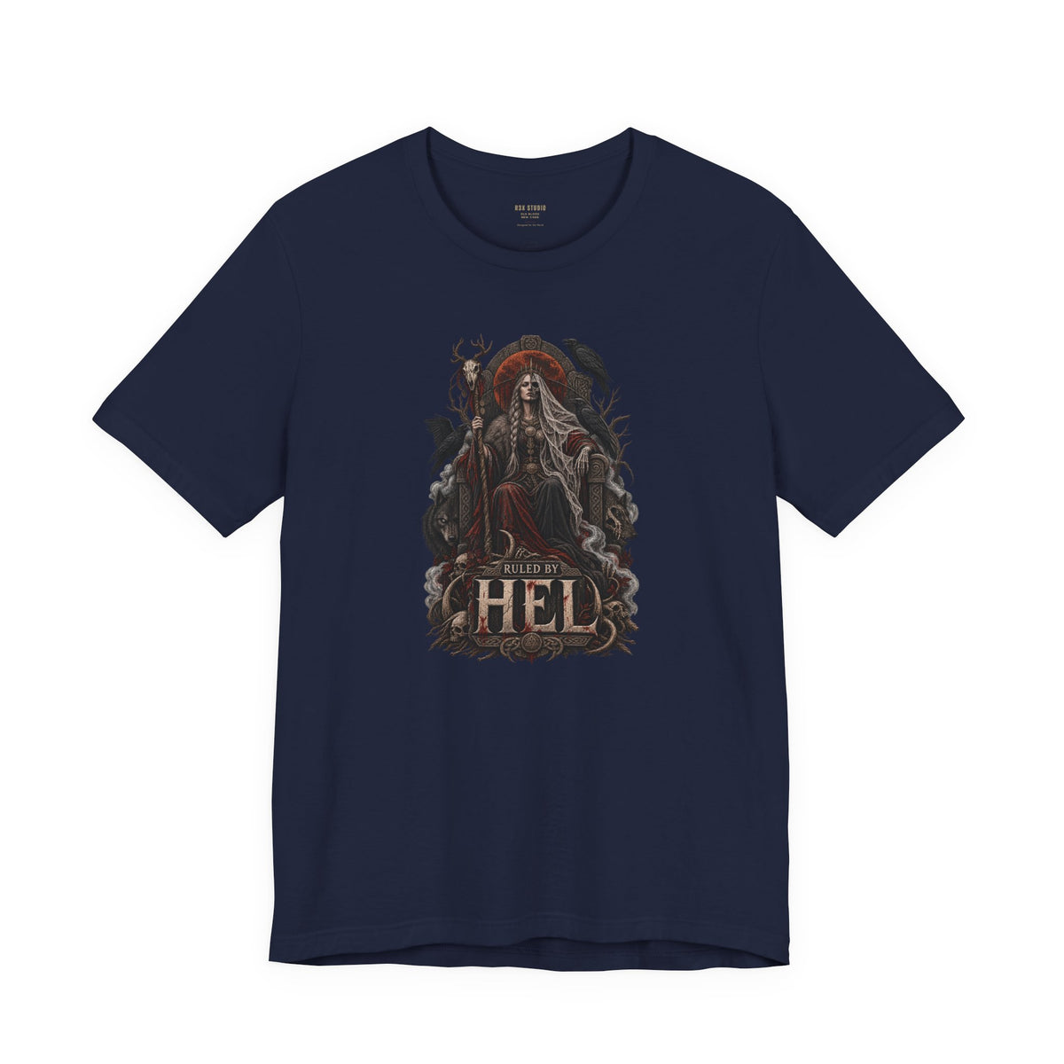 Ruled by Hel T-Shirt | Norse Goddess & Gothic Raven Design