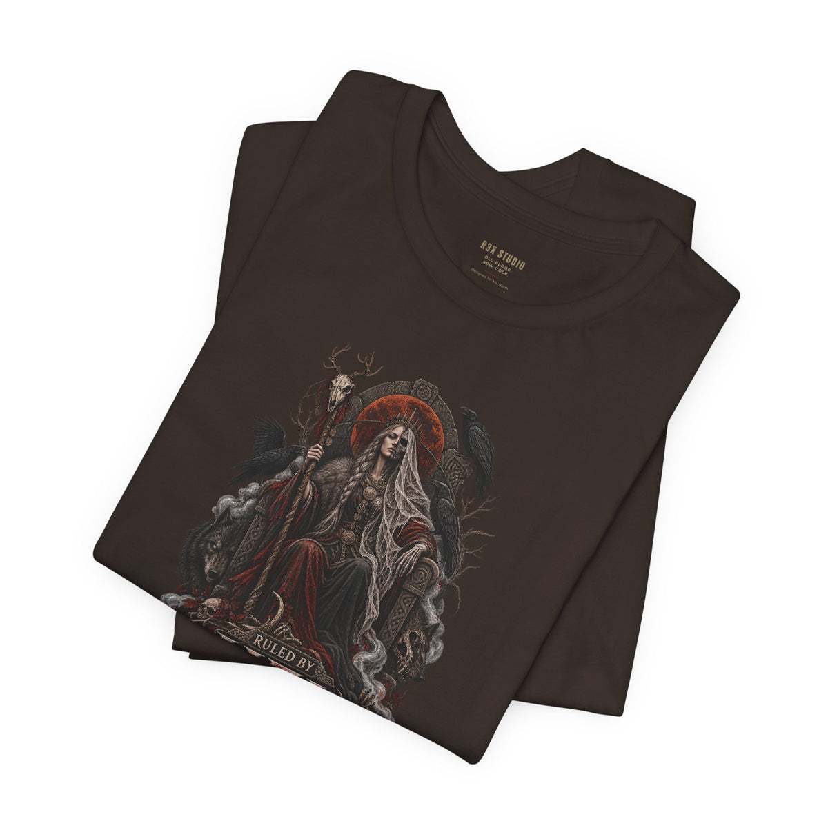 Ruled by Hel T-Shirt | Norse Goddess & Gothic Raven Design