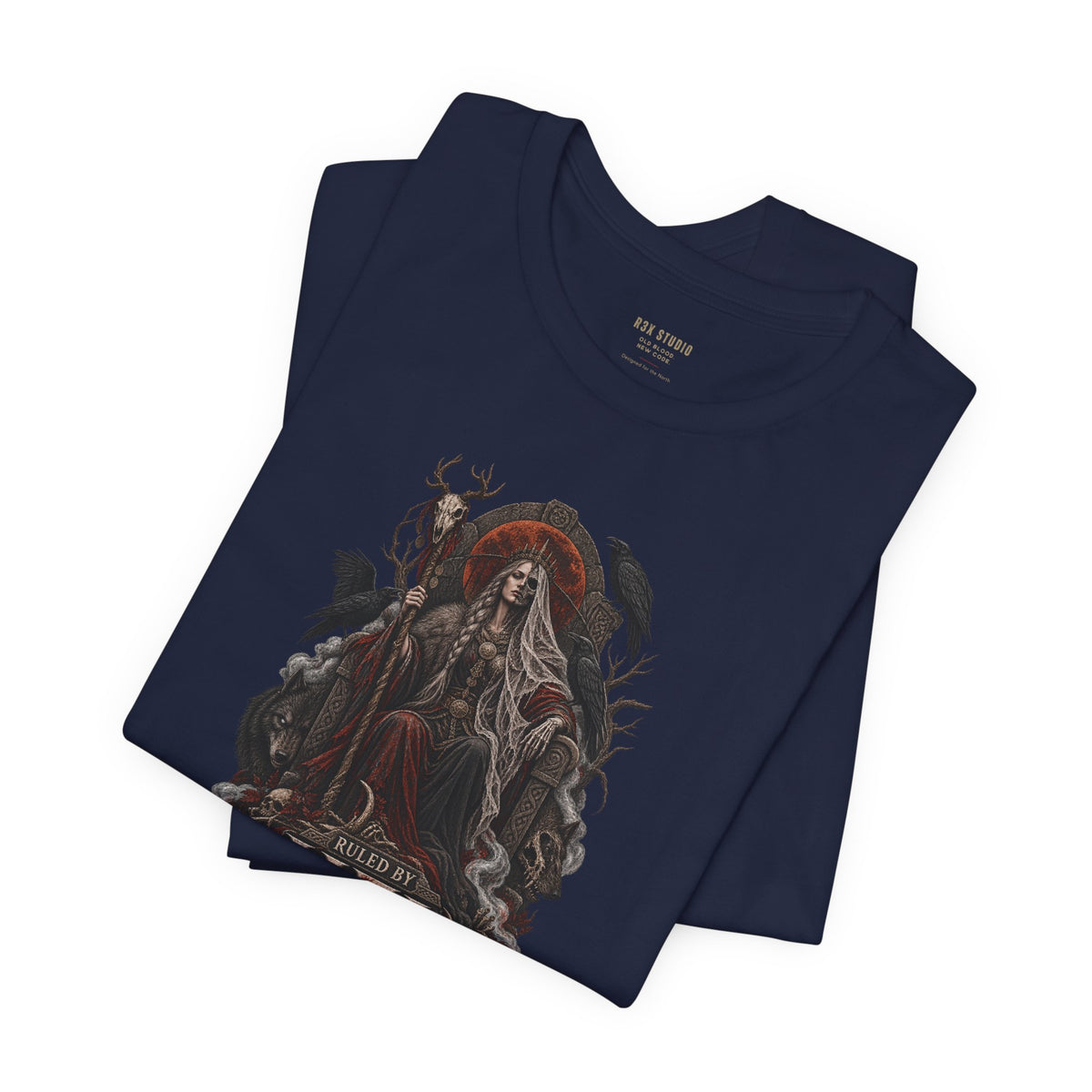 Ruled by Hel T-Shirt | Norse Goddess & Gothic Raven Design