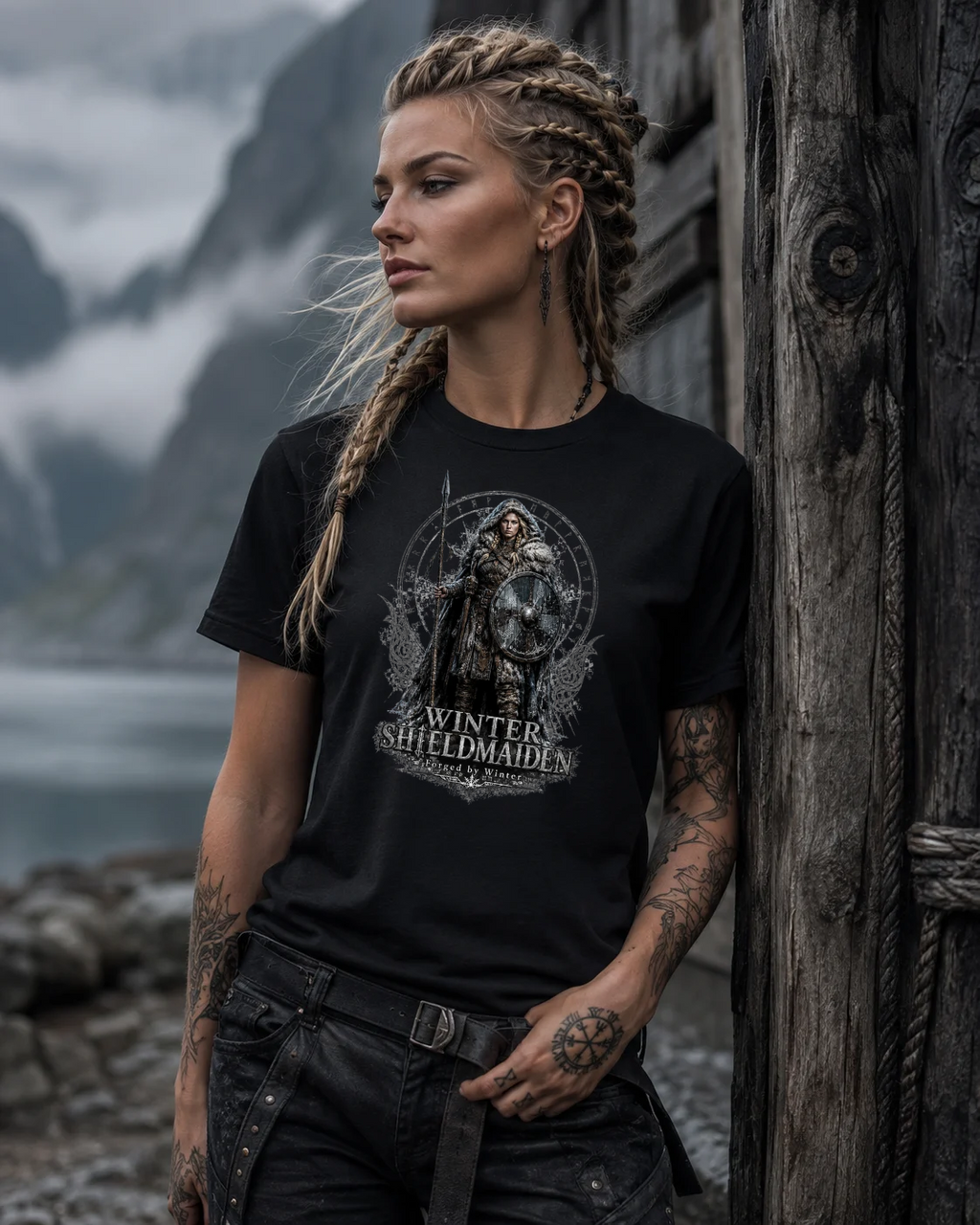 Winter Shieldmaiden — Norse Warrior T-Shirt