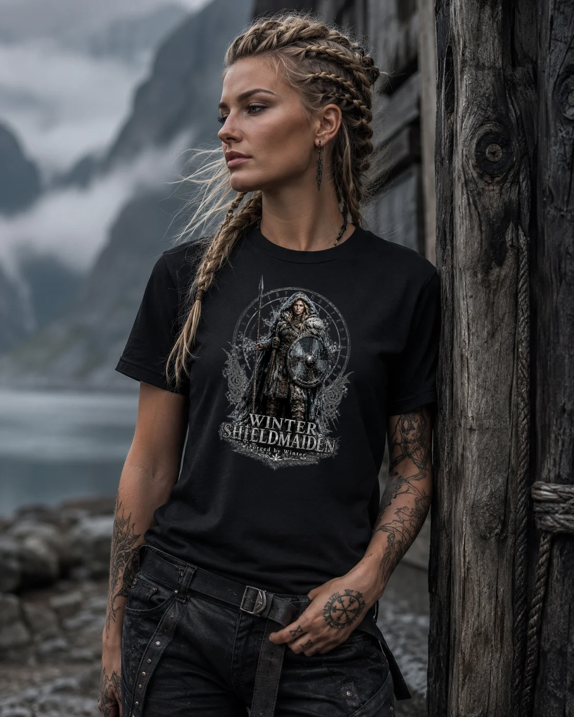 Winter Shieldmaiden — Norse Warrior T-Shirt