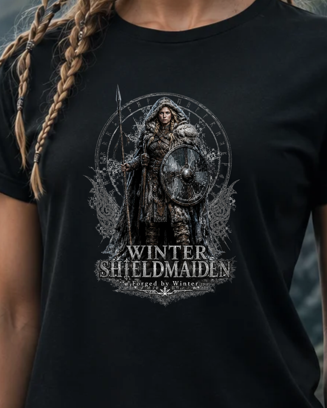 Winter Shieldmaiden — Norse Warrior T-Shirt