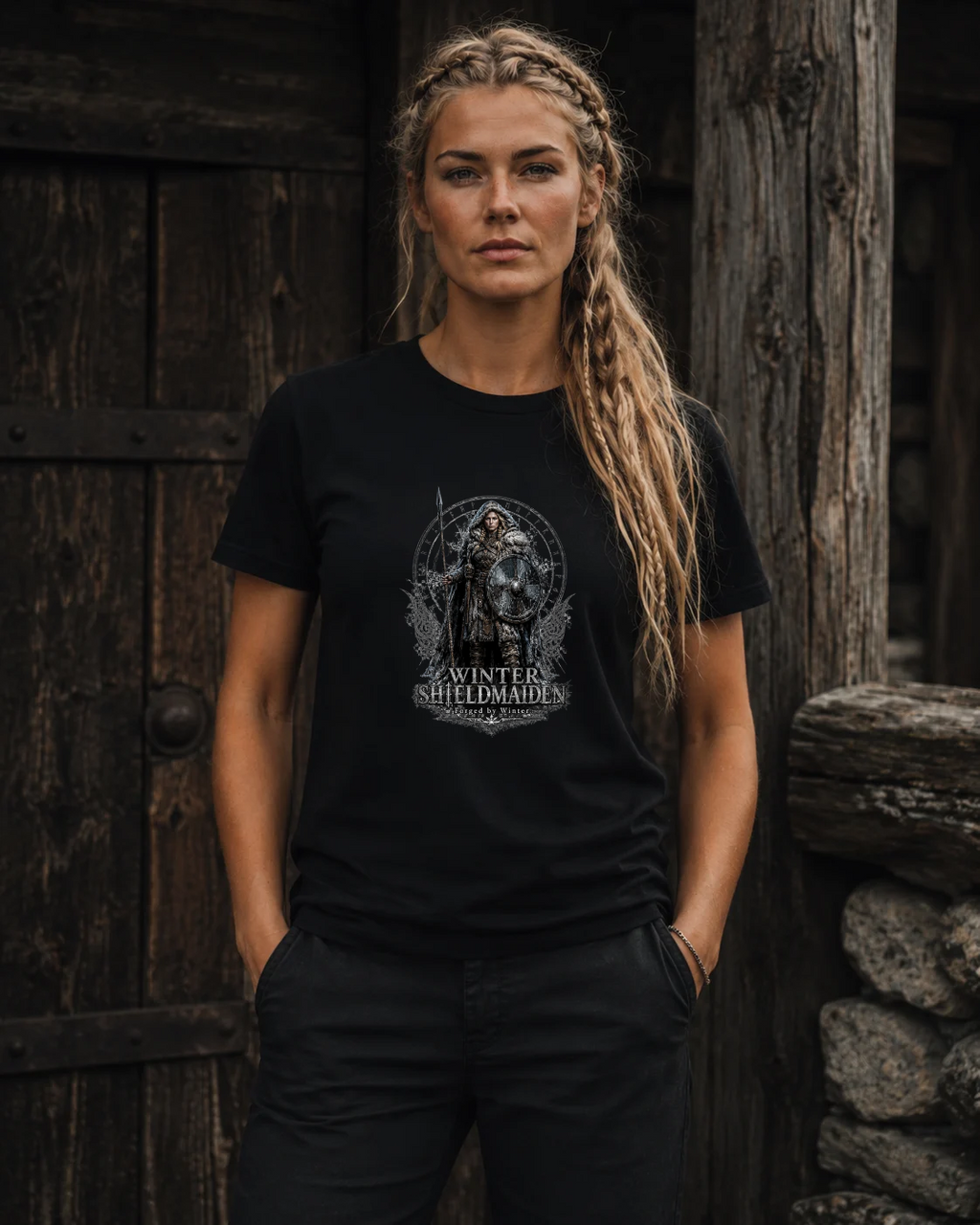 Winter Shieldmaiden — Norse Warrior T-Shirt