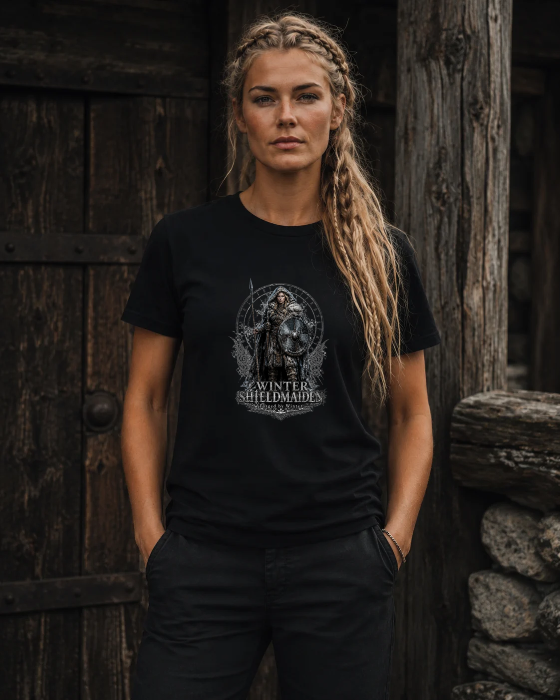 Winter Shieldmaiden — Norse Warrior T-Shirt