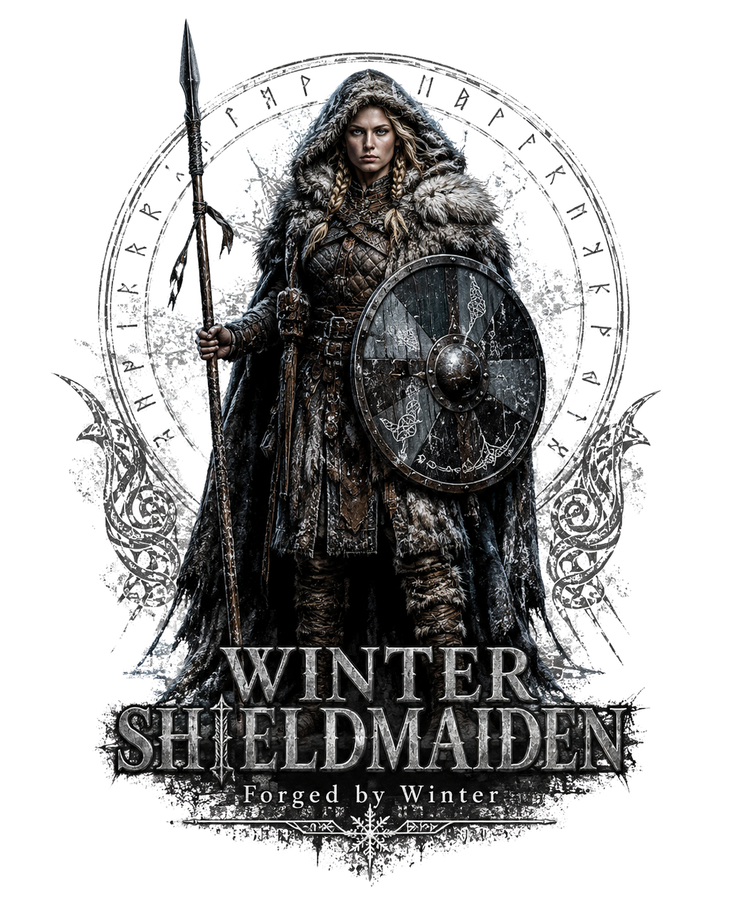 Winter Shieldmaiden — Norse Warrior T-Shirt