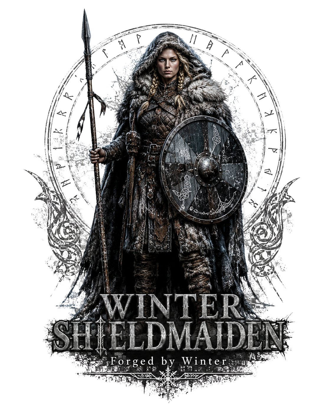 Winter Shieldmaiden — Norse Warrior T-Shirt