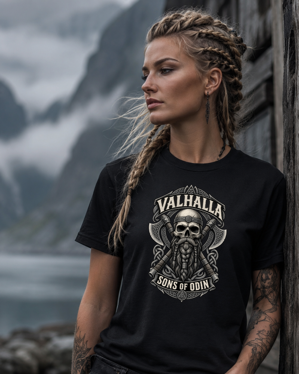 Valhalla, Sons of Odin — Viking Skull T-Shirt
