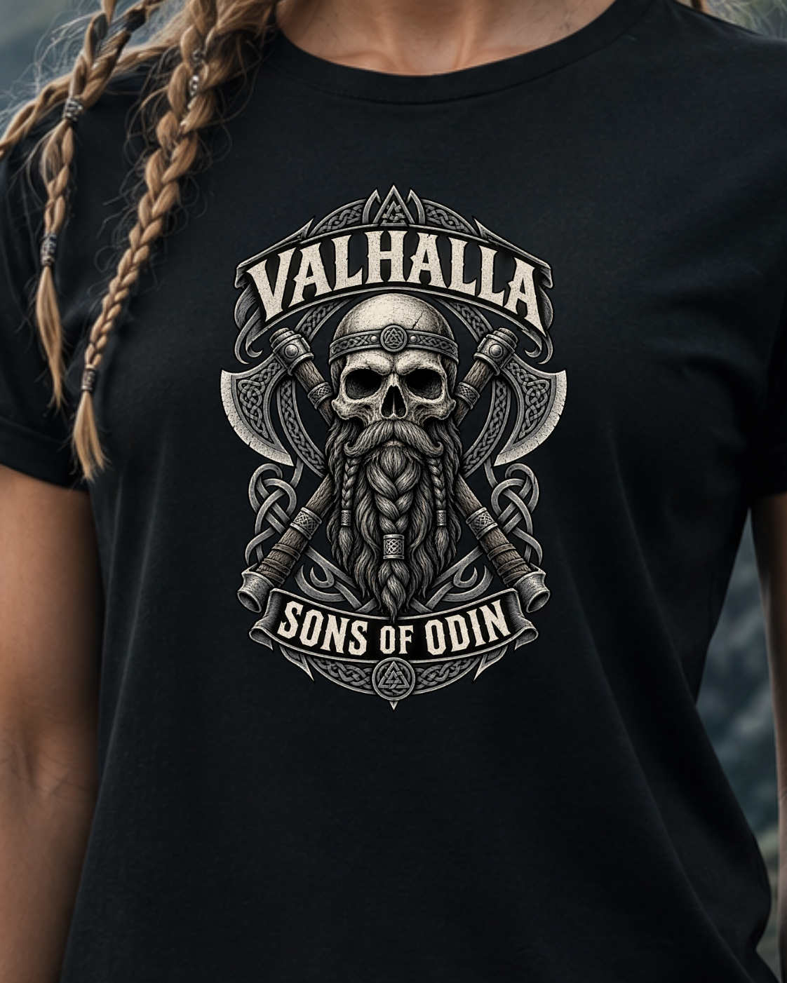 Valhalla, Sons of Odin — Viking Skull T-Shirt