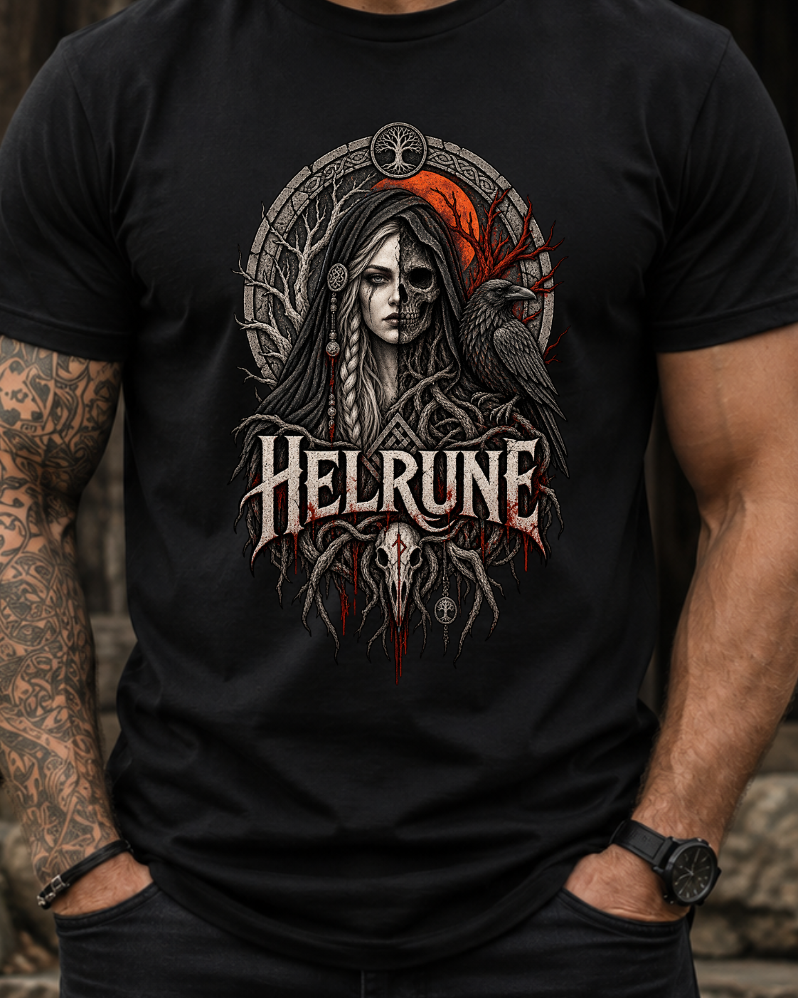 Helrune – Dark Norse Goddess T-Shirt