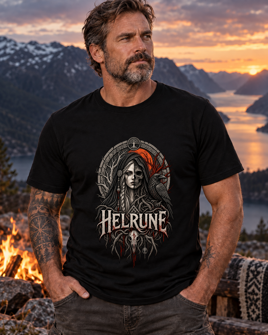 Helrune – Dark Norse Goddess T-Shirt
