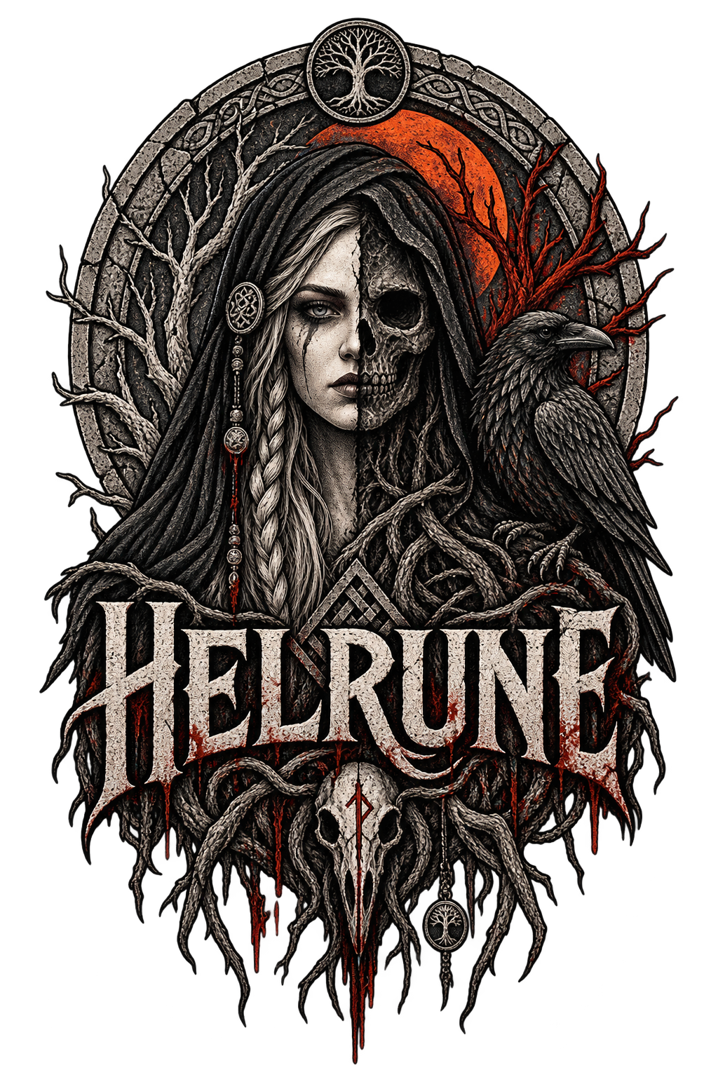 Helrune – Dark Norse Goddess T-Shirt
