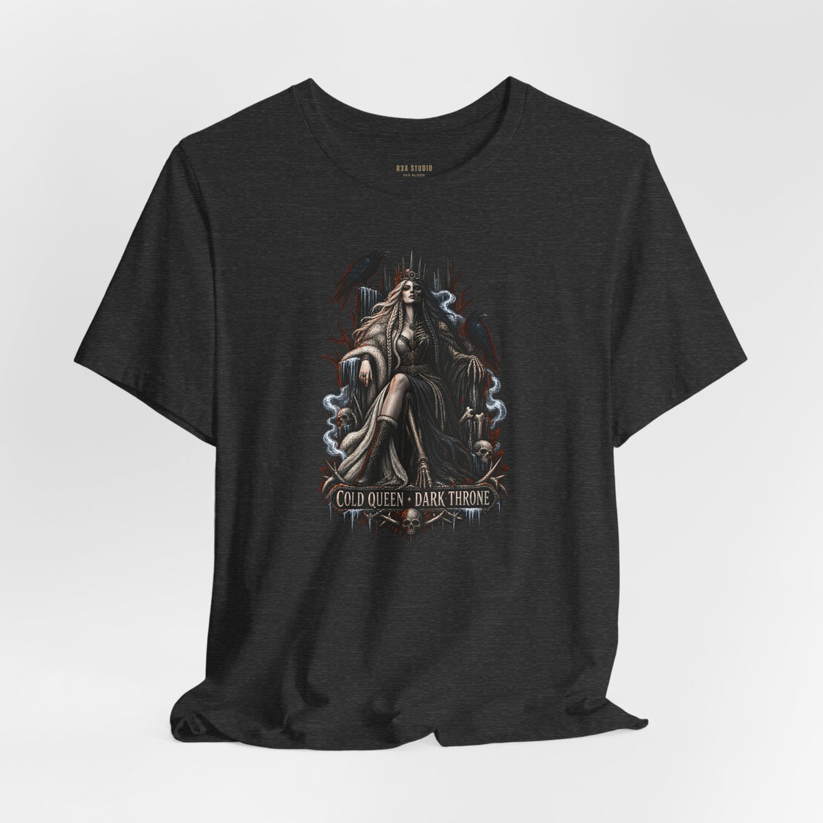 Cold Queen, Dark Throne — Norse Fantasy T-Shirt