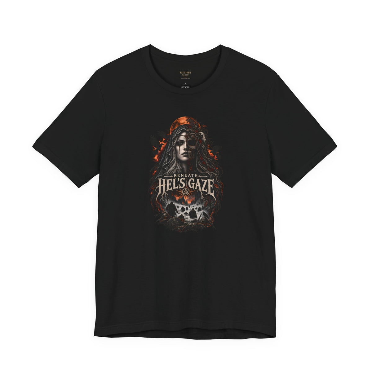 Beneath Hel’s Gaze – Dark Norse Goddess T-Shirt