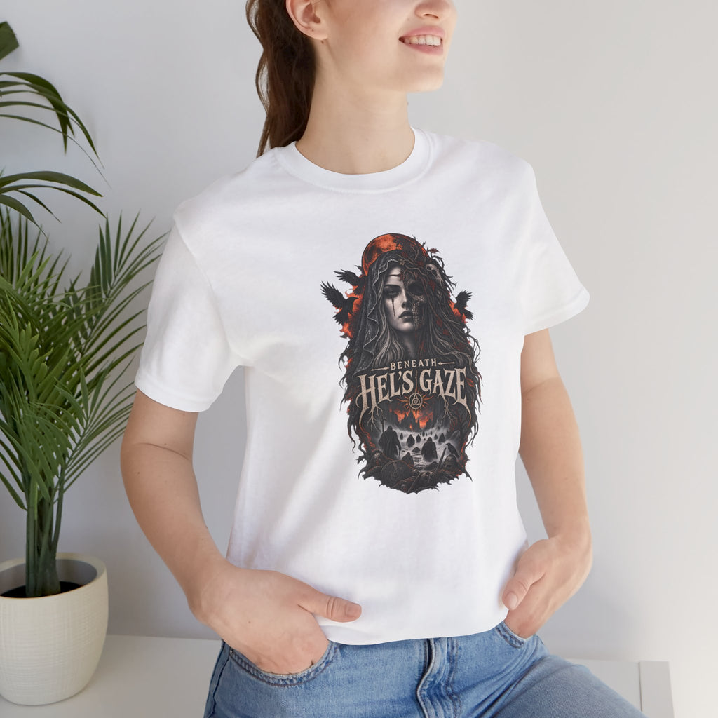 Beneath Hel’s Gaze – Dark Norse Goddess T-Shirt