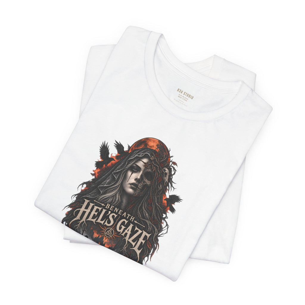 Beneath Hel’s Gaze – Dark Norse Goddess T-Shirt