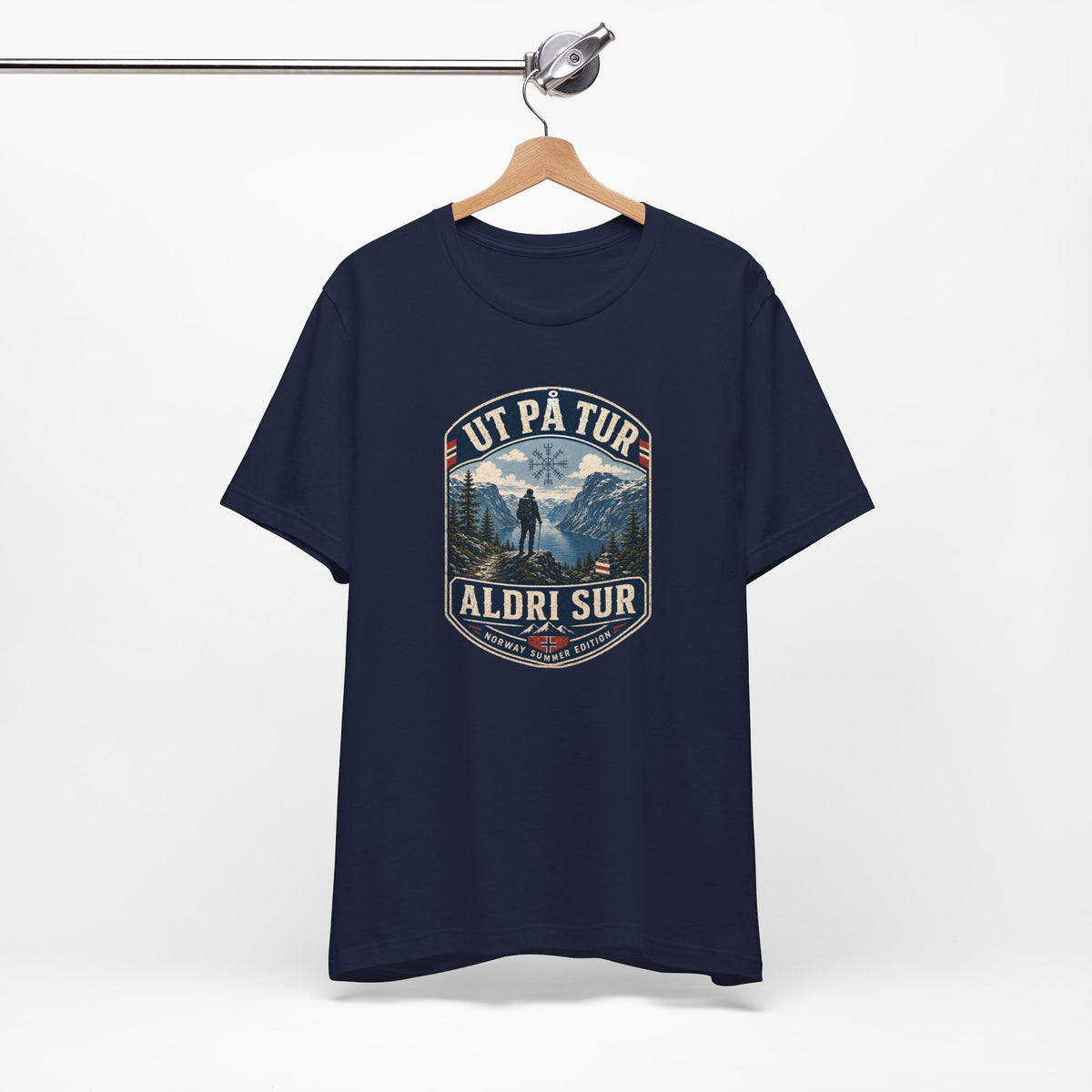 Ut på tur, aldri sur — Norwegian Outdoor T-Shirt