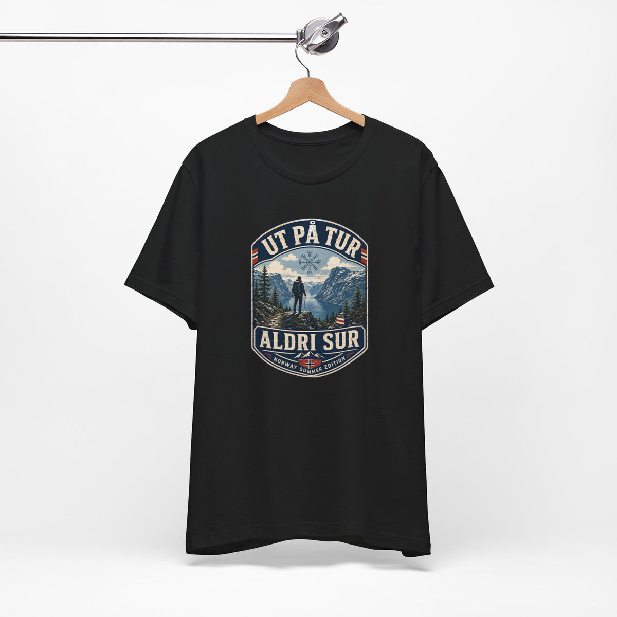 Ut på tur, aldri sur — Norwegian Outdoor T-Shirt