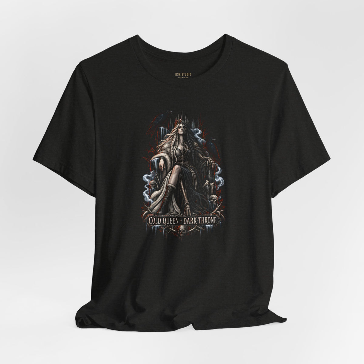 Cold Queen, Dark Throne — Norse Fantasy T-Shirt