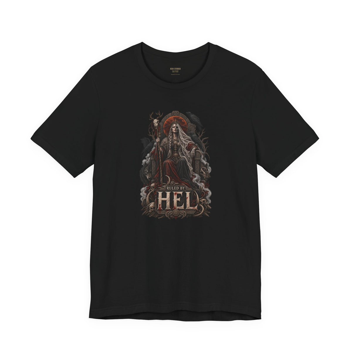 Ruled by Hel T-Shirt | Norse Goddess & Gothic Raven Design