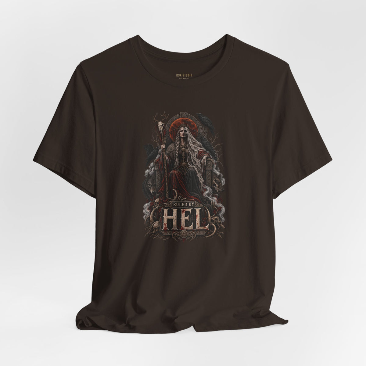 Ruled by Hel T-Shirt | Norse Goddess & Gothic Raven Design