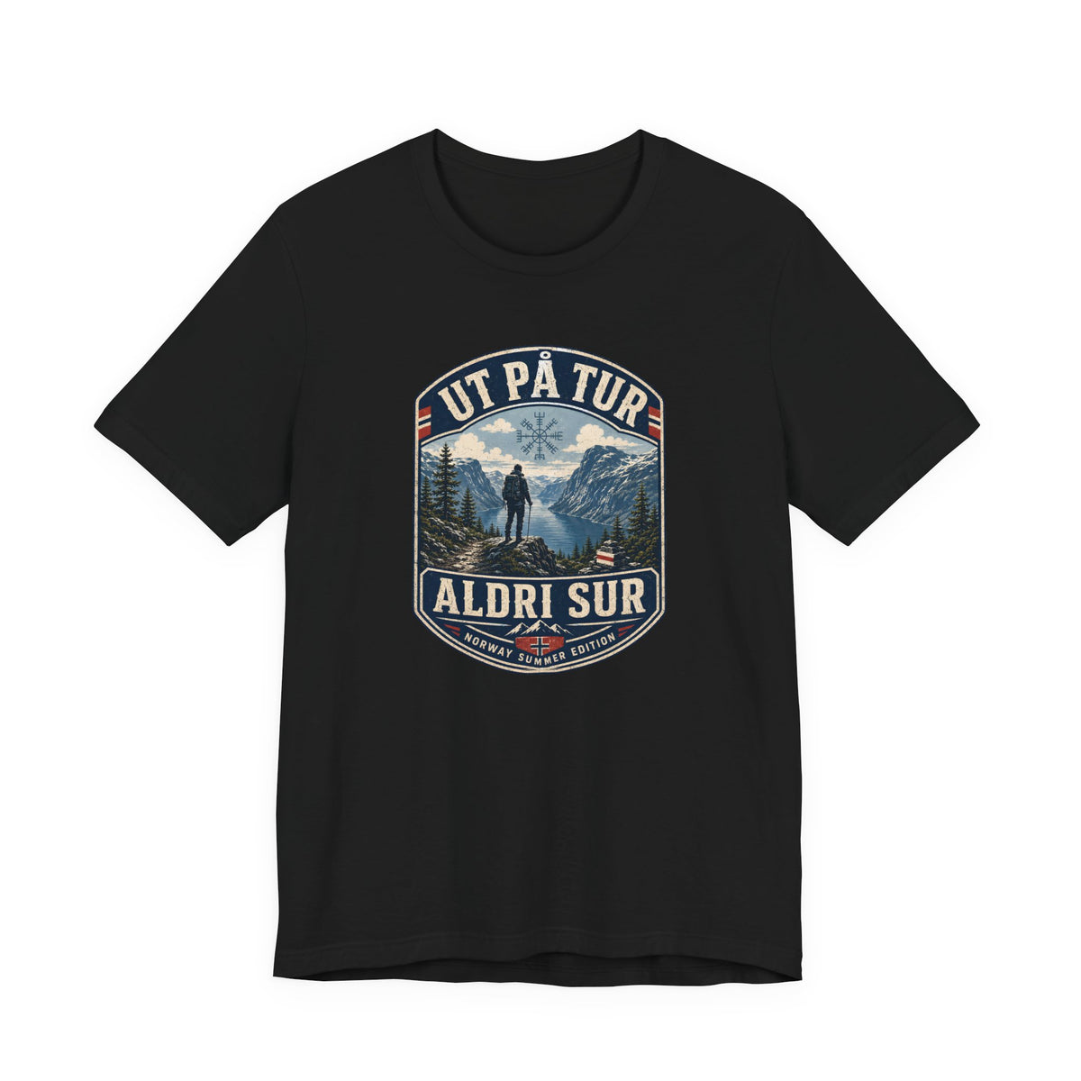 Ut på tur, aldri sur — Norwegian Outdoor T-Shirt